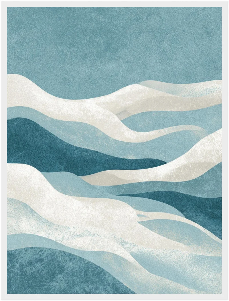 Abstrakte blaue Wellen Poster