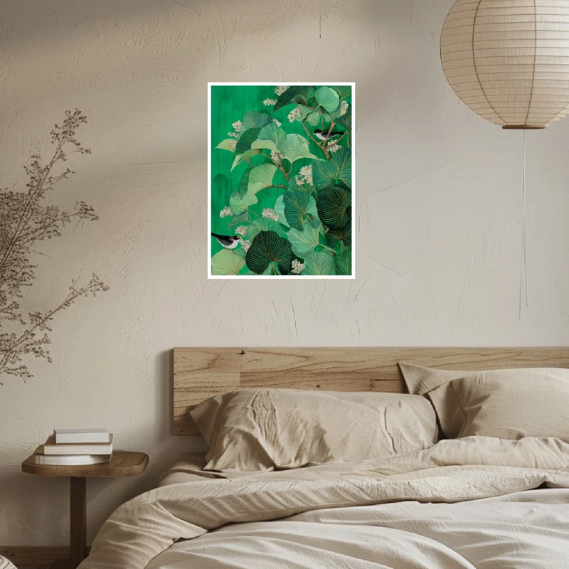 Vögel zwischen Blättern Poster