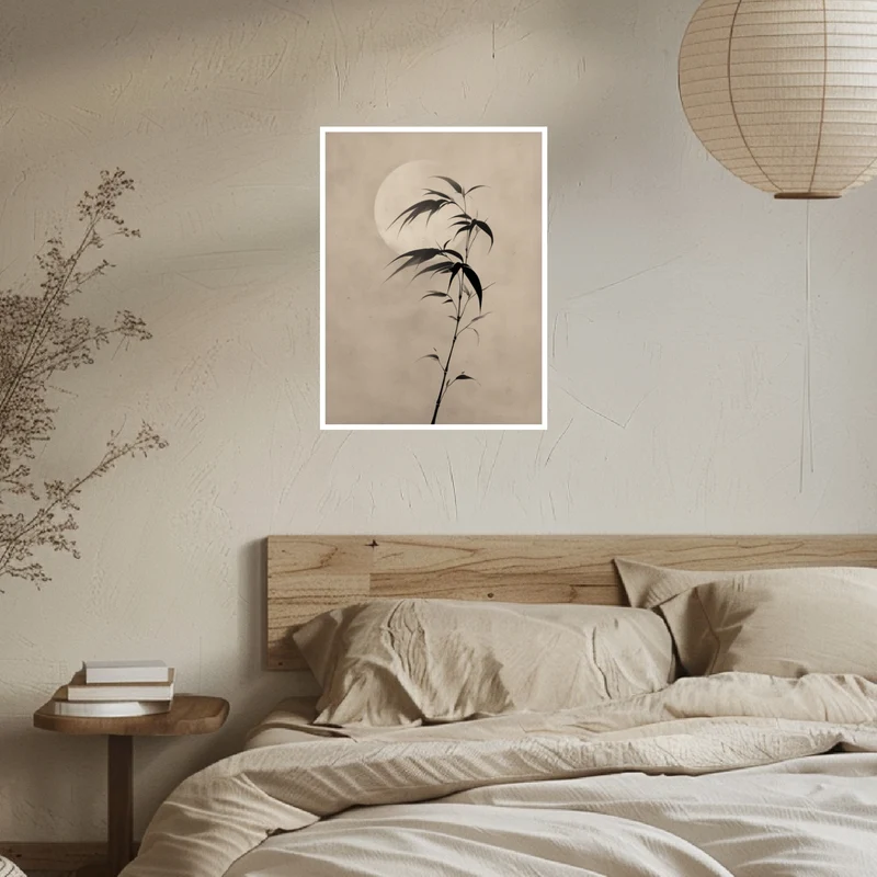 Bambuszweig im Mondlicht Poster
