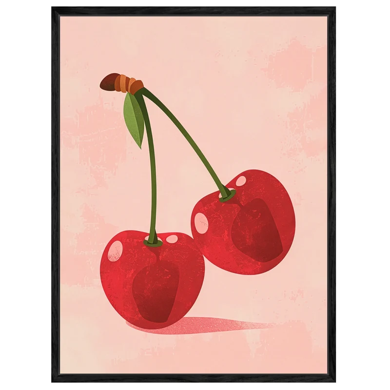 Zwei Kirschen rosa Leinwandbild