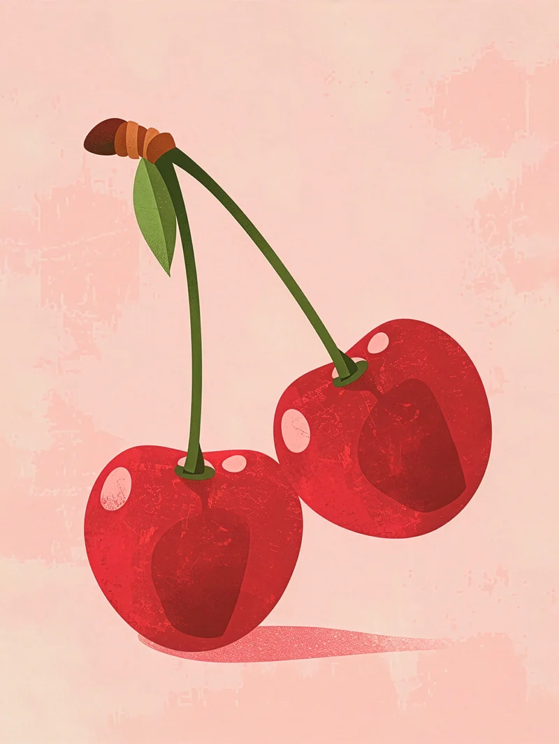 Zwei Kirschen rosa Poster