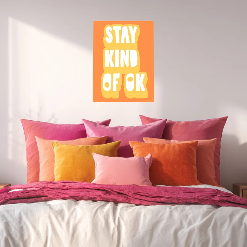 Stay kind of OK orange Leinwandbild