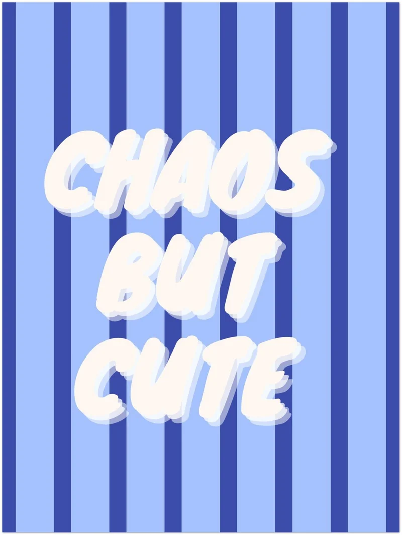 Chaos but cute blau Leinwandbild