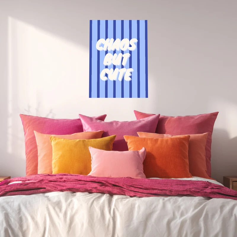 Chaos but cute blau Leinwandbild