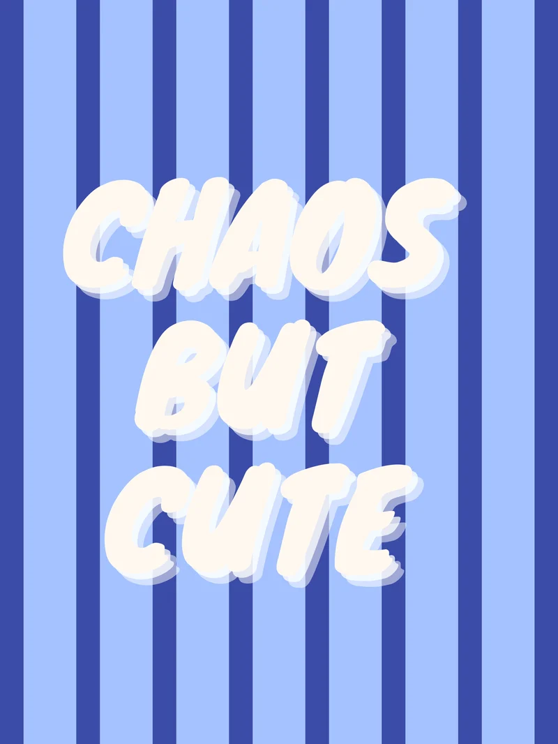 Chaos but cute blau Poster
