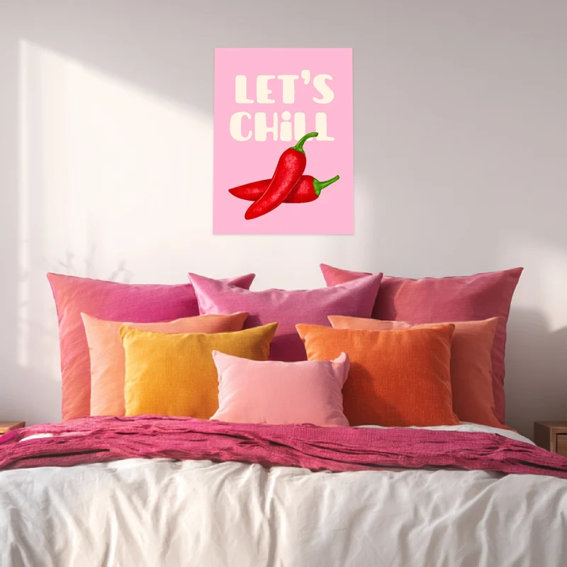 Zwei Chilischoten rosa Leinwandbild
