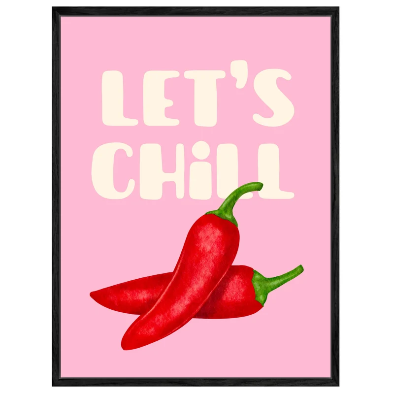 Zwei Chilischoten rosa Leinwandbild