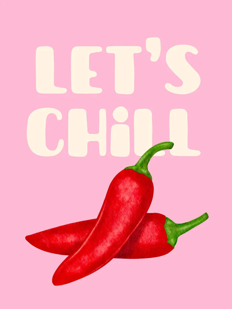 Zwei Chilischoten rosa Poster