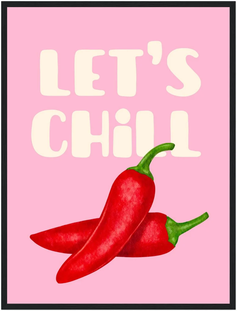 Zwei Chilischoten rosa Poster