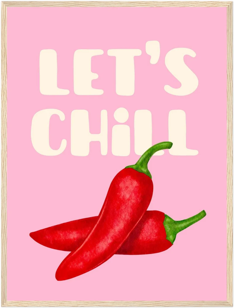 Zwei Chilischoten rosa Poster