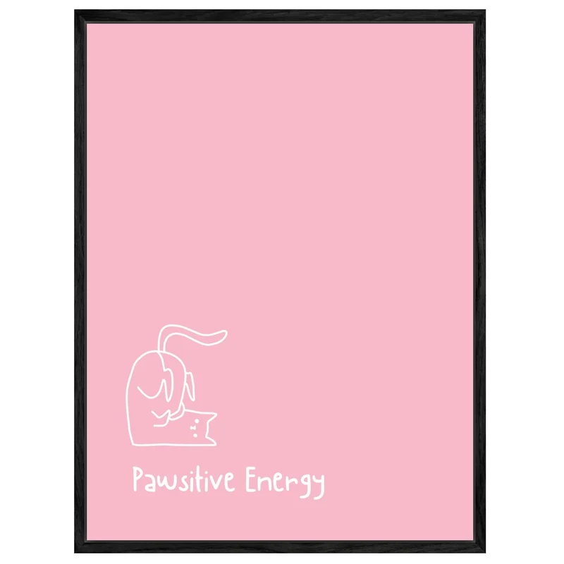 Pawsitive Energy rosa Leinwandbild