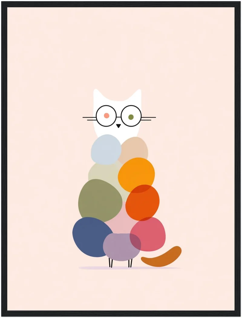 Bunte Katze Illustration Poster