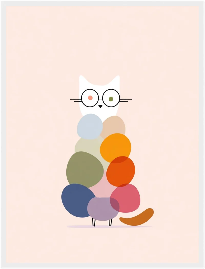 Bunte Katze Illustration Poster