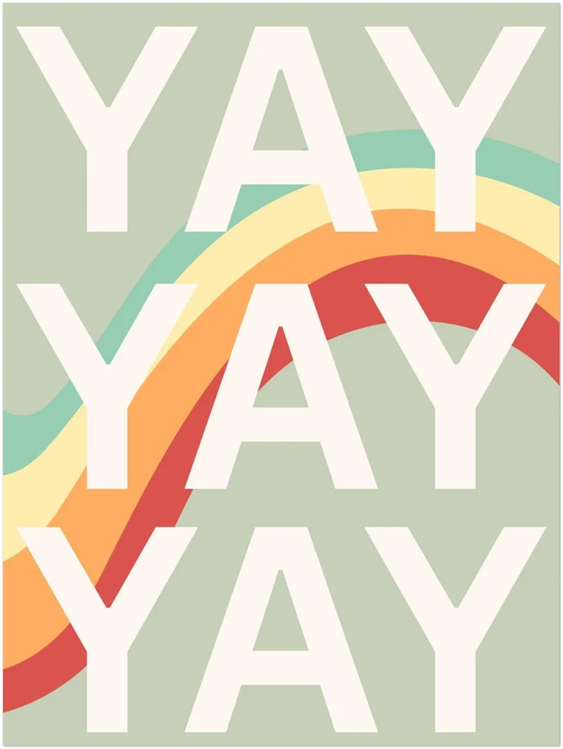 YAY Typografie Regenbogen Leinwandbild