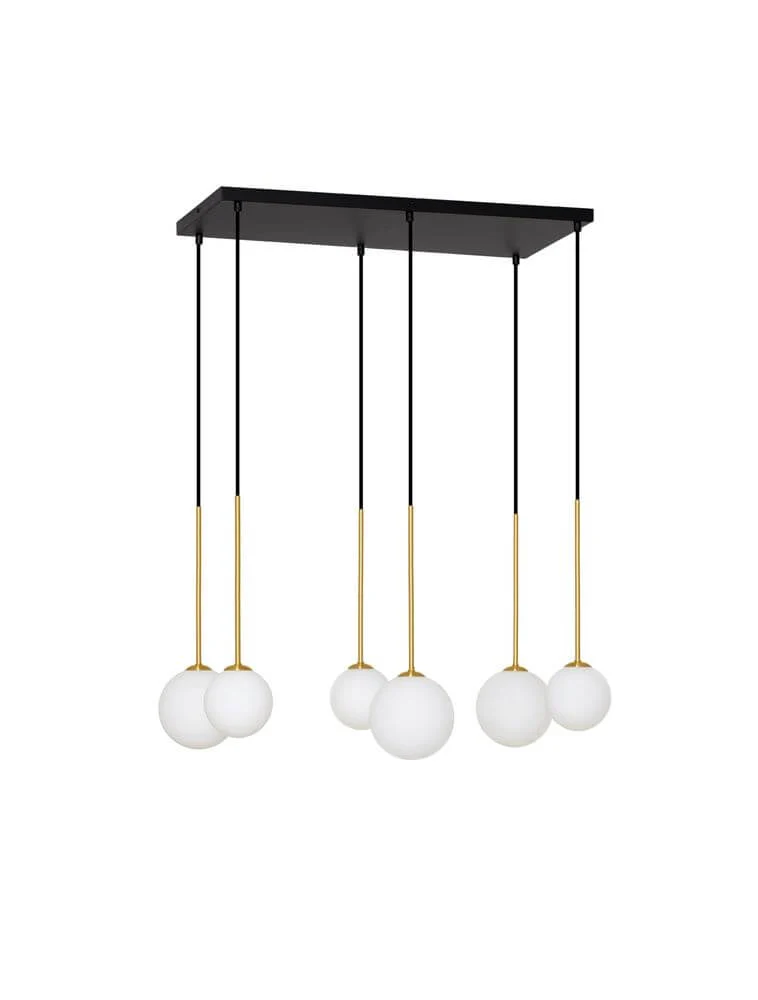 Savoy Pendelleuchte G9 6-flammig Schwarz, Gold