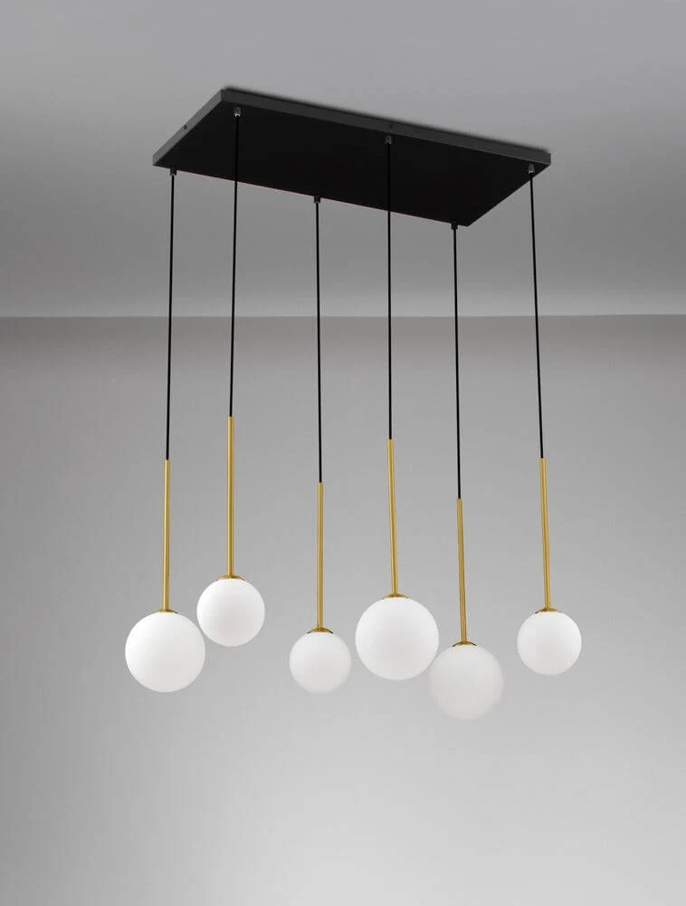 Savoy Pendelleuchte G9 6-flammig Schwarz, Gold