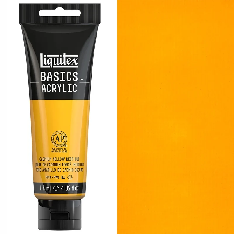 Liquitex - Basics Acrylic Colour - 118ml Cadmium Yellow Deep Hue
