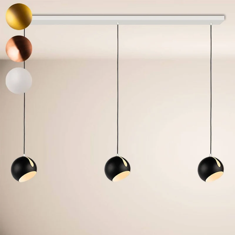 s.luce Ball Esstisch-Pendelleuchte drehbarer Schirm Ø 20cm 160cm Baldachin