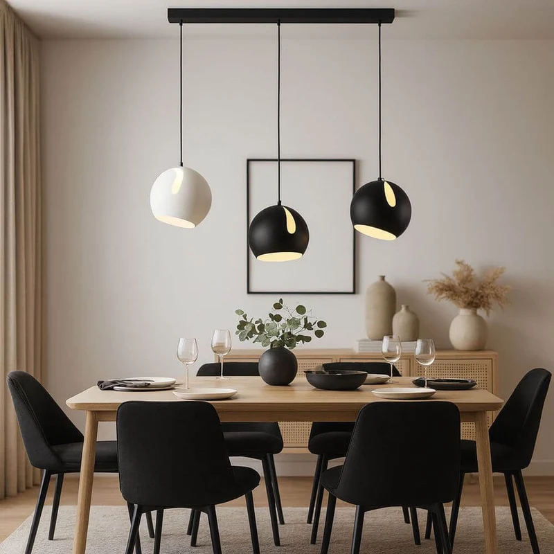 s.luce Ball Metall Esszimmerlampe Kombination Ø 20cm 120cm
