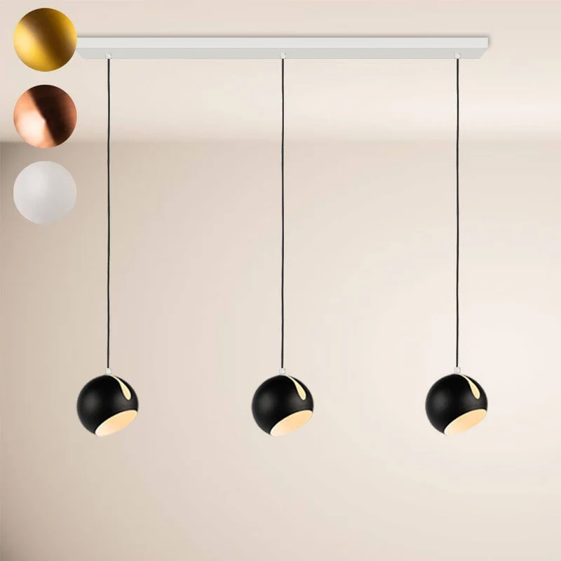 s.luce Ball Metall Esszimmerlampe Kombination Ø 20cm 120cm