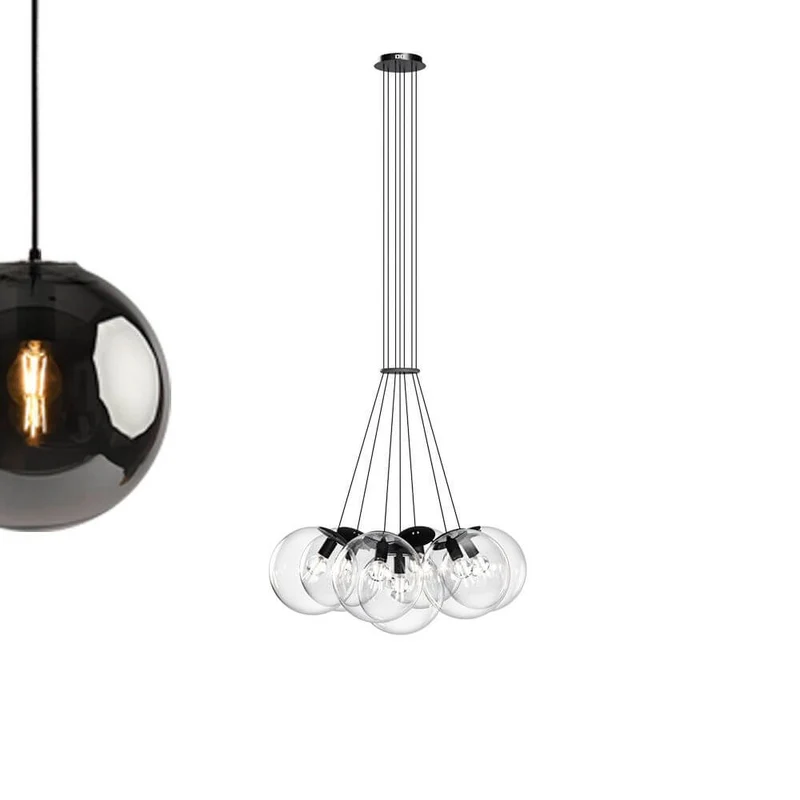 s.luce Orb Cluster Glaskugel Galerieleuchte Hängeleuchte 7-flammig