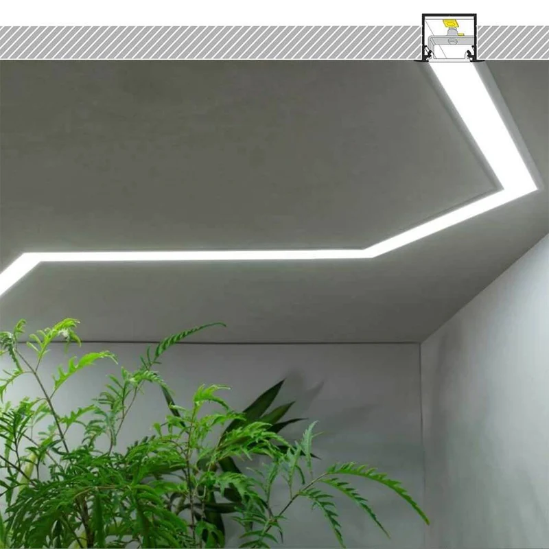 Einbauprofil 200cm Weiß ohne Abdeckung für LED-Strips
