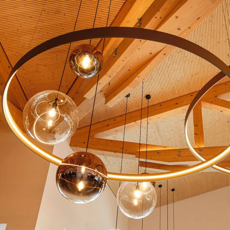 s.luce Made LED-Ring XL Pendelleuchte Ø bis 230 cm Dimmbar RAL