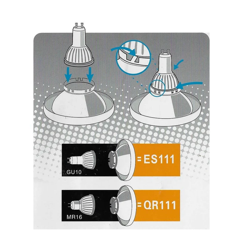 ES111 Reflektor / Adapter für LED GU10 Fassung