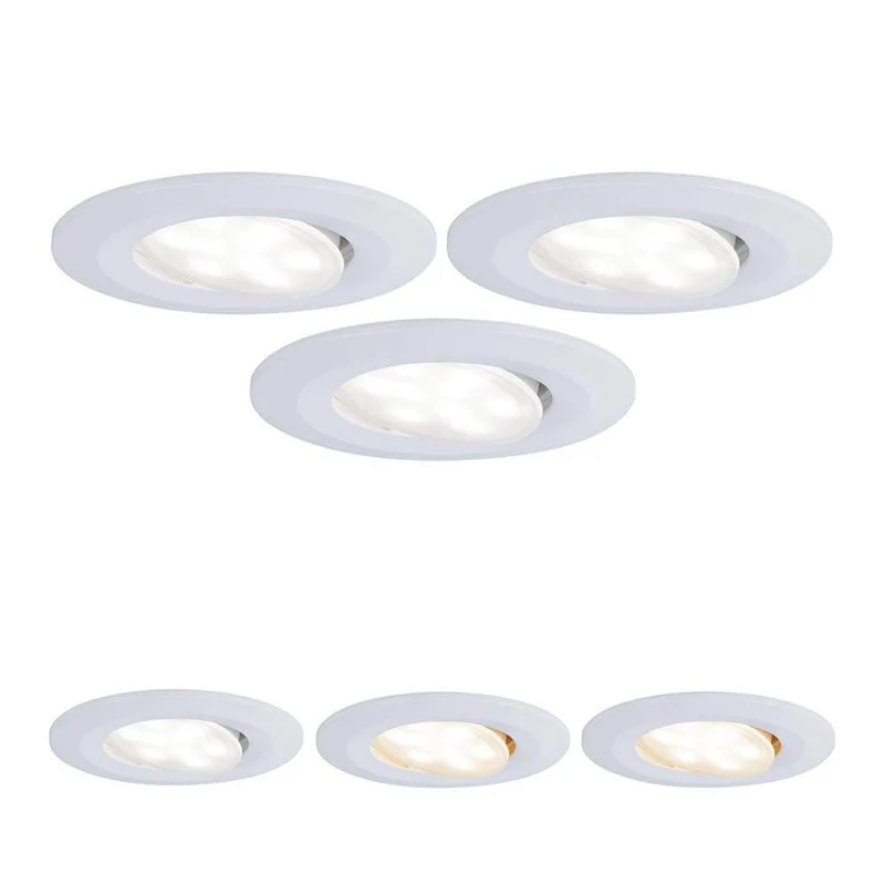 3er-Set LED Einbauleuchten Calla IP65 3-Stufen White-Switch Weiß