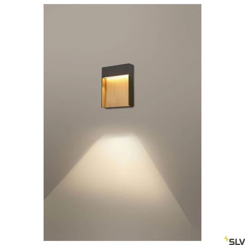 Flatt LED Außenwandlampe 3000K IP65 Anthrazit, Braun