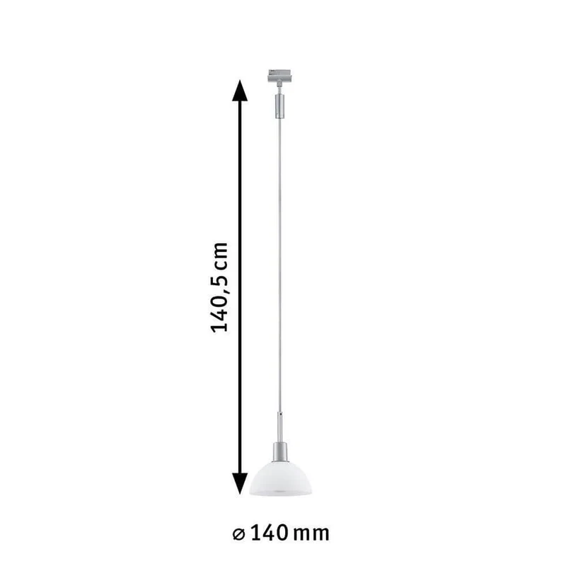U-Rail Pendelleuchte Sarrasani Dimmbar Chrom-Matt, Opal