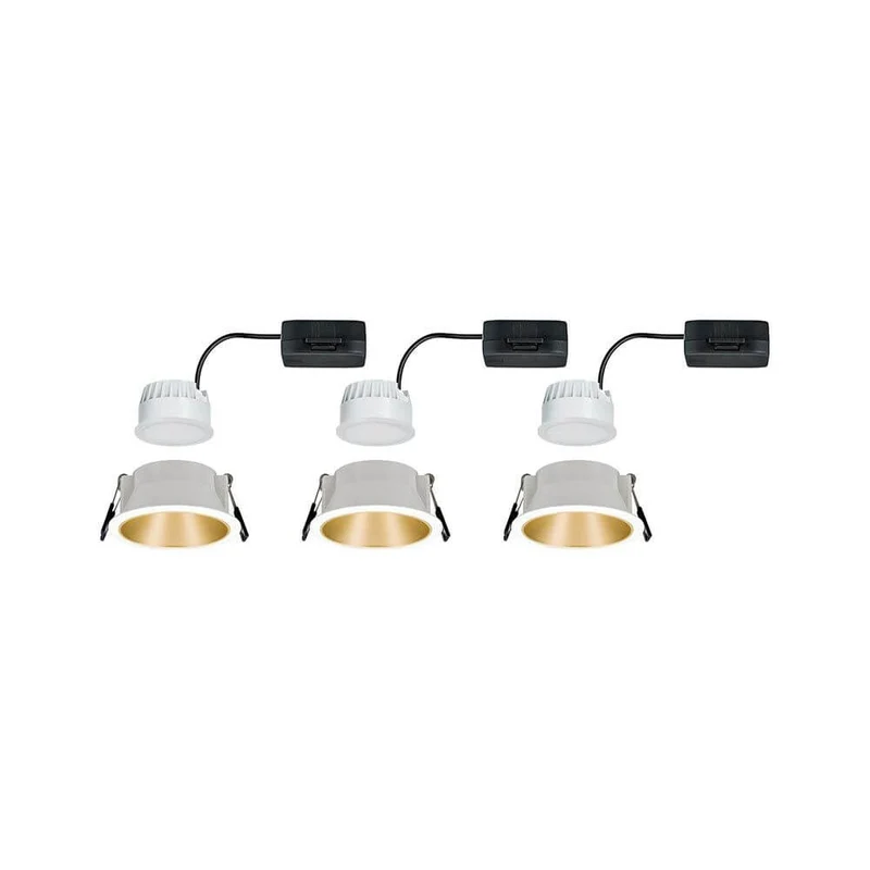 LED Einbauleuchte Cole Basis-Set Rund Weiß, Gold