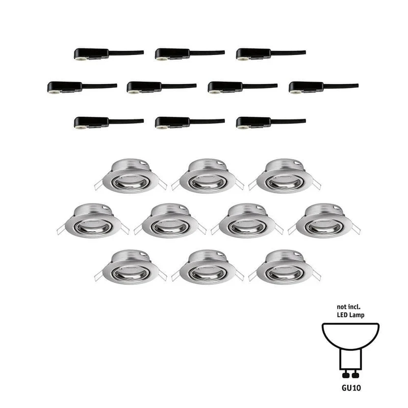 Einbauleuchte Base 10er Basis-Set Schwenkbar Ø 9cm Metall