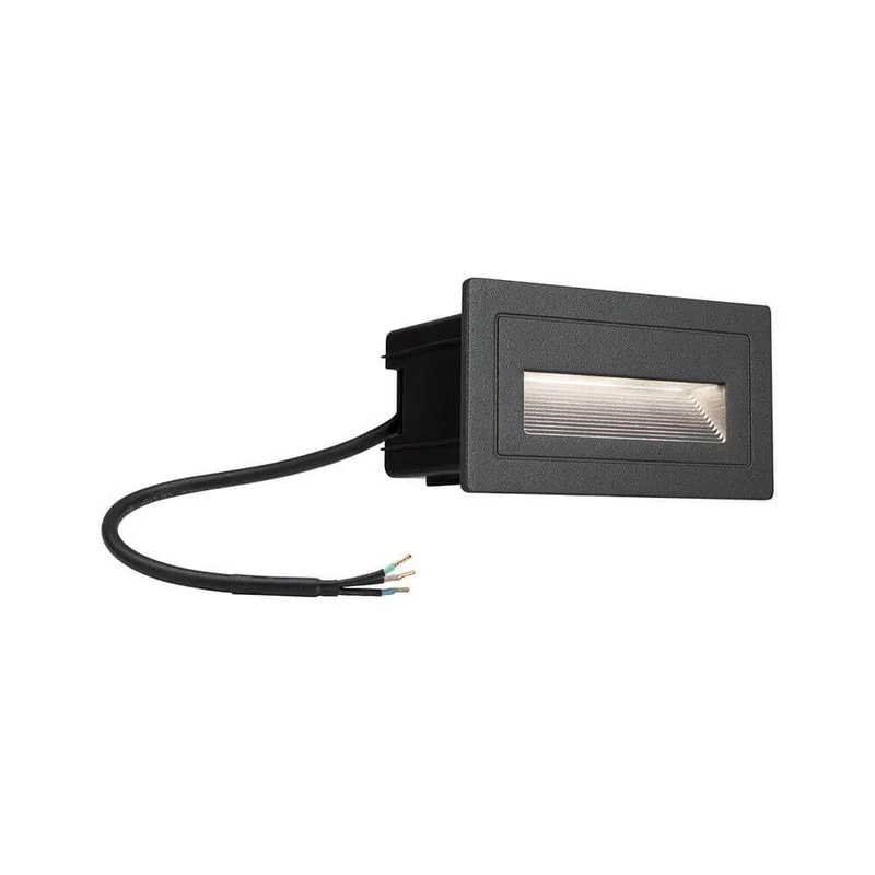 LED Außen Wandeinbauleuchte Long Schwarz IP65