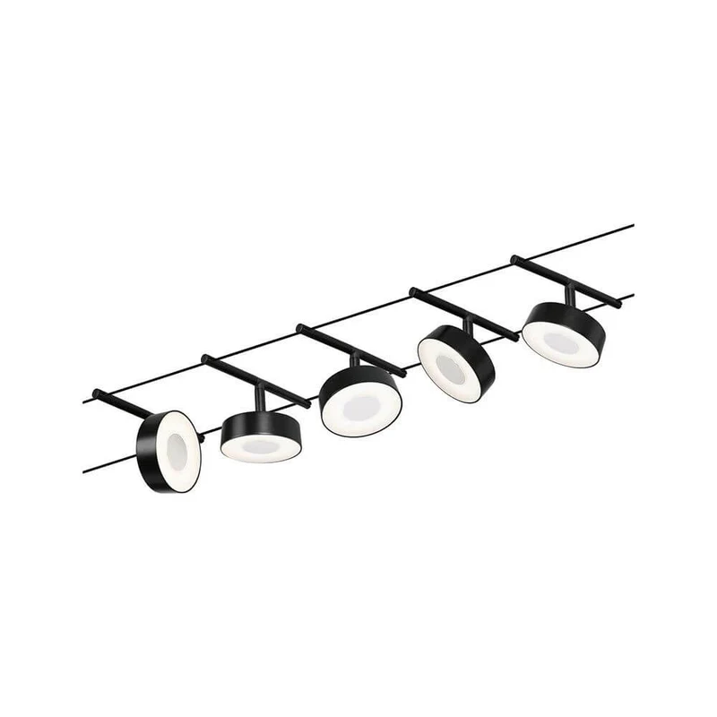 CorDuo LED Seilsystem Circle Basis-Set Schwarz-Matt, Chrom
