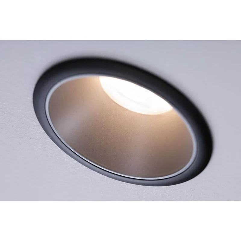 Einbauleuchte Cole Rund 8,8cm Dimmbar Schwarz-Matt, Silber