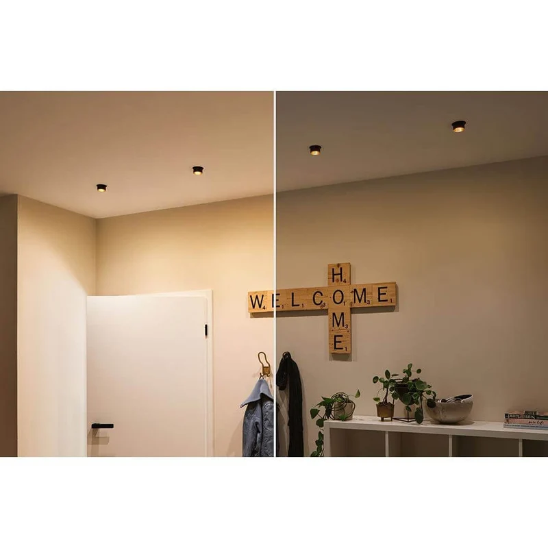 LED Einbauleuchte Stufen-Dimmer Gil Basis-Set 68mm Schwarz-Matt