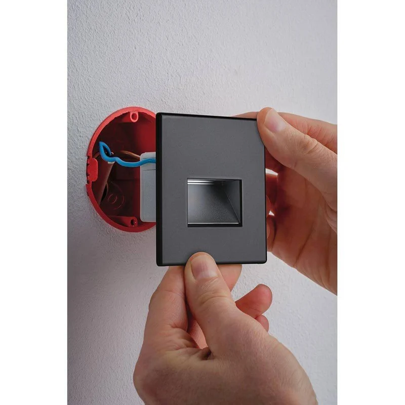 LED Wandeinbauleuchte Edge Quadro Eckig Schwarz-Matt