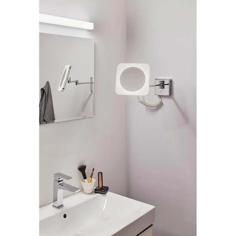 LED HomeSpa Kosmetikspiegel Jora Dim-to-Warm Chrom, Weiß