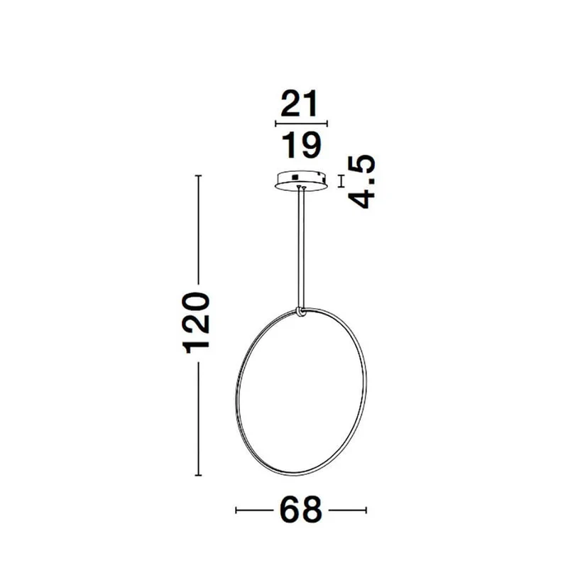 Ring LED Hängelampe Metall Schwarz