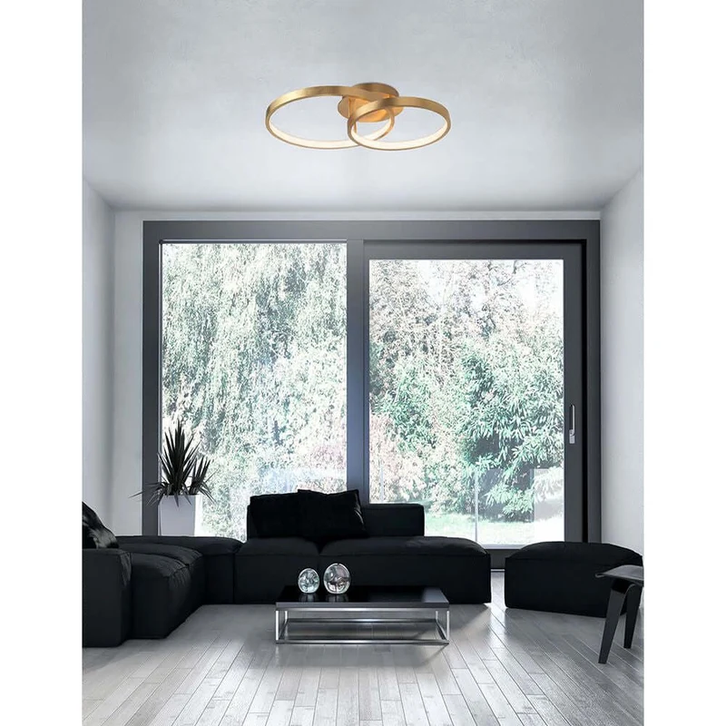 Leon LED Deckenleuchte Metall Gold