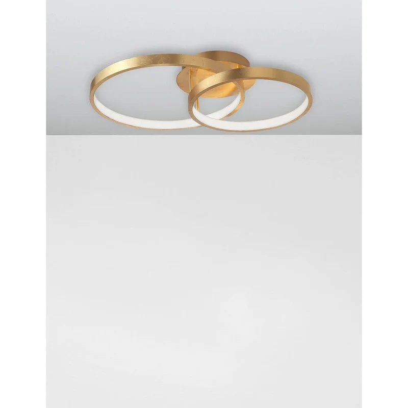 Leon LED Deckenleuchte Metall Gold