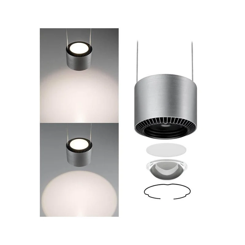 LED Pendelleuchte Aldan Schwarz, Alu-Gebürstet