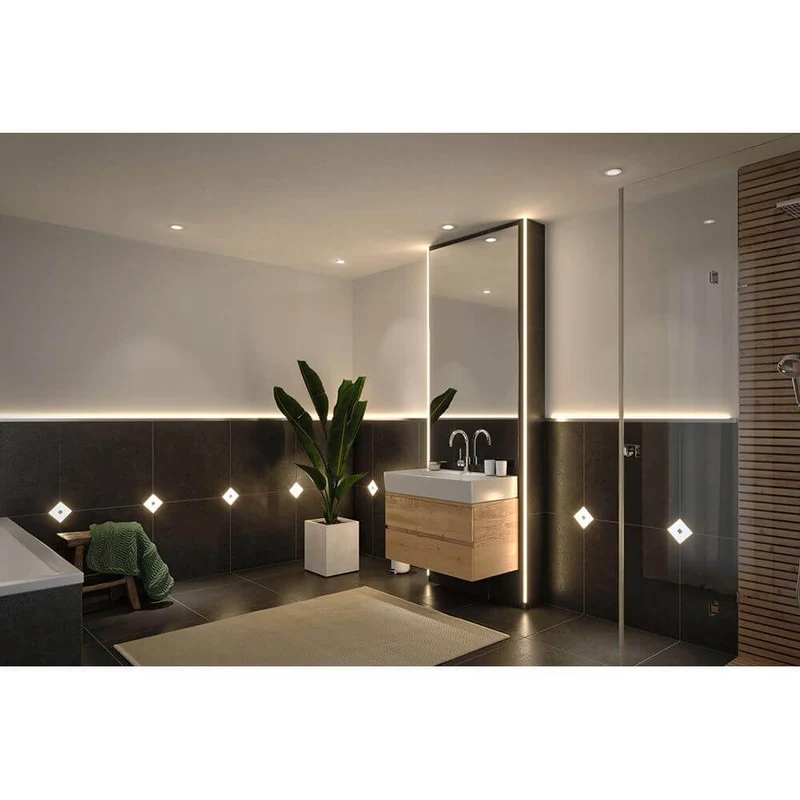LumiTiles LED Fliesen Square 5er-Set Metall Kunststoff