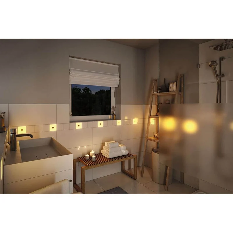 LumiTiles LED Fliesen Square 5er-Set Metall Kunststoff