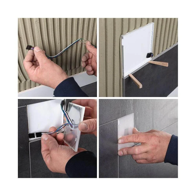 LumiTiles LED Fliesen Square 5er-Set Metall Kunststoff
