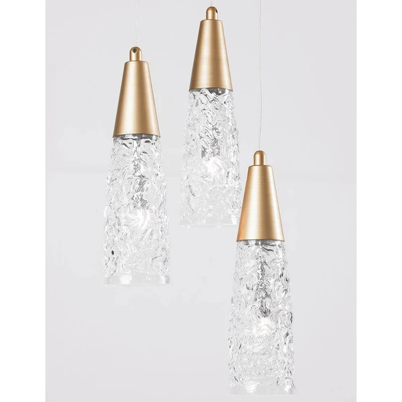 Kovac Hängelampe 3-flammig Glas Gold