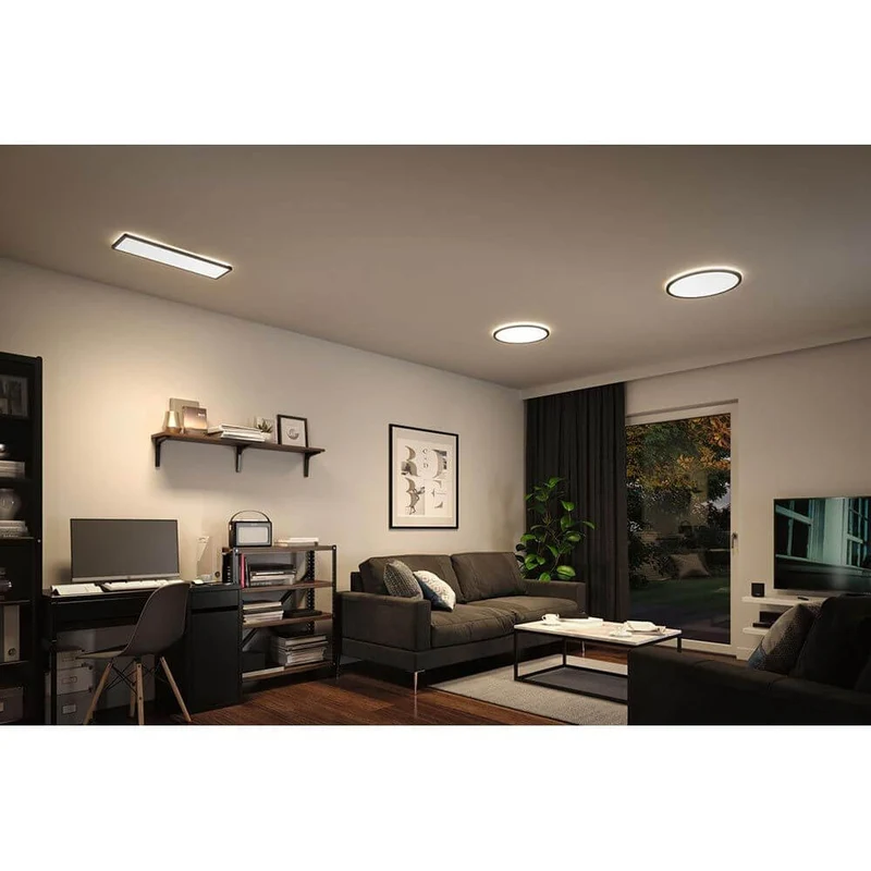 LED Panel Atria Shine Eckig Schwarz mit Stufen-Dimmer