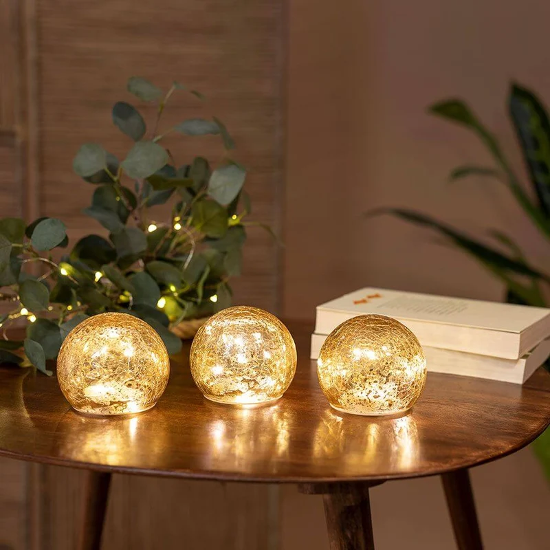 3er-Set LED Weihnachtskugeln Lua Ø 10cm