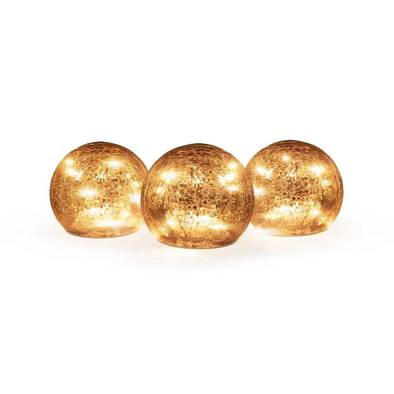 3er-Set LED Weihnachtskugeln Lua Ø 10cm